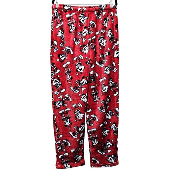 Disney Mickey Mouse Red Fleece Pajama Pants L 100% Polyester Lounge Sleepwear Co - Picture 3 of 10